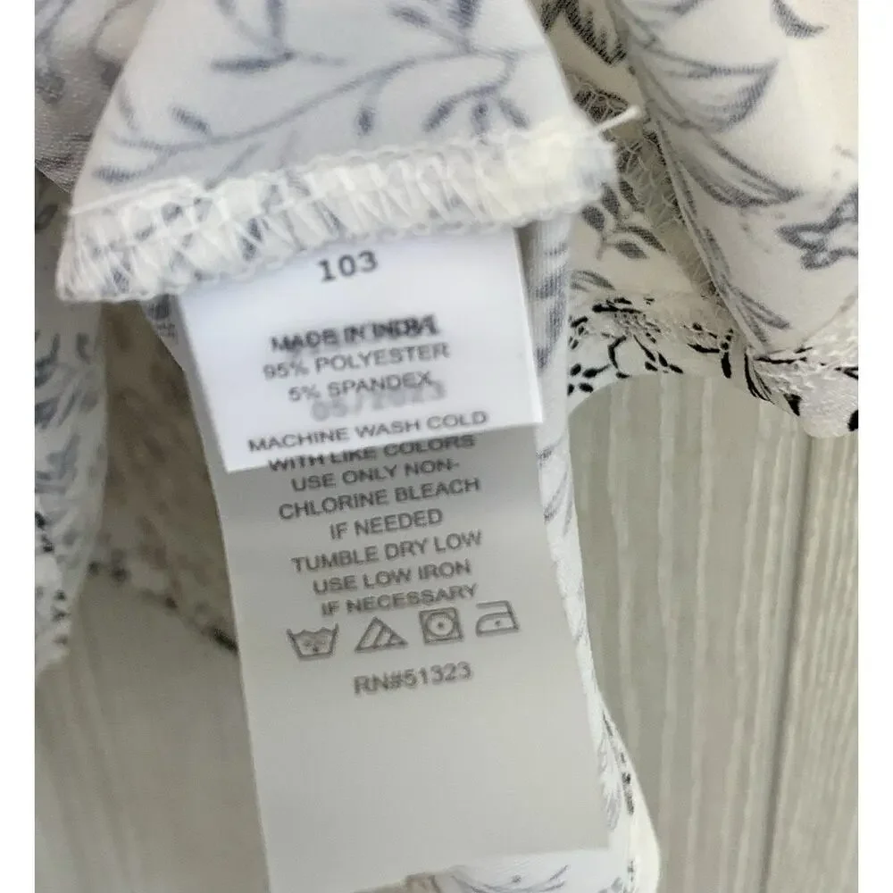 Vince Camuto Midsummer Medley White Black Sleeveless Top XL NWT